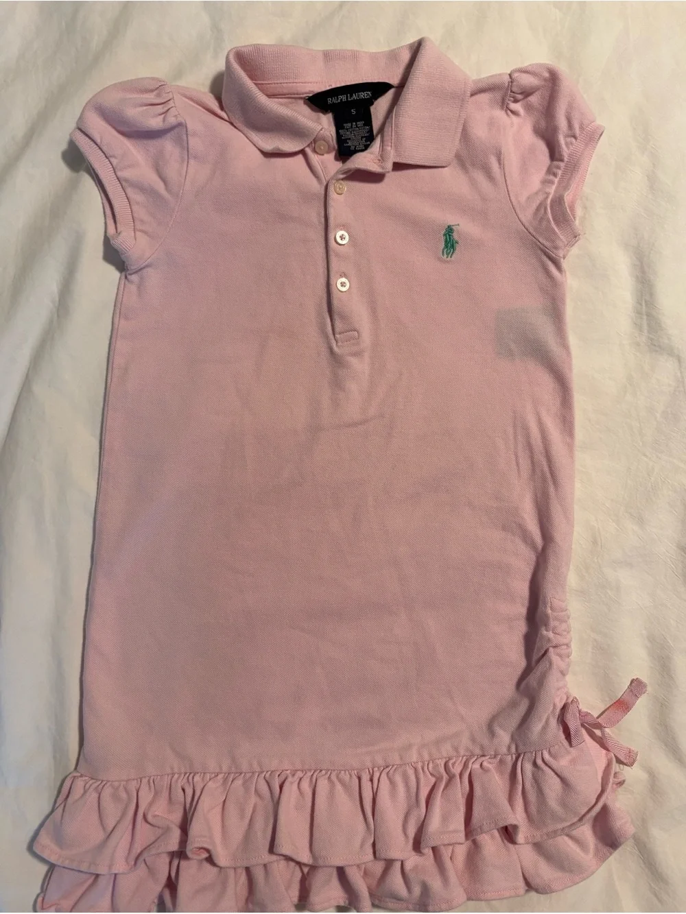 Ralph Lauren Pink Polo Dress with Ruffle Hem size 5